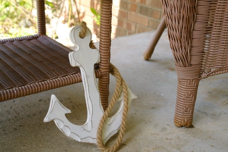 White wooden anchor