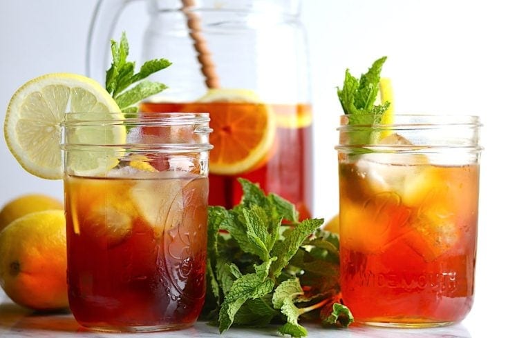 Southern-Style Sweet Iced Tea with Lemon and Mint