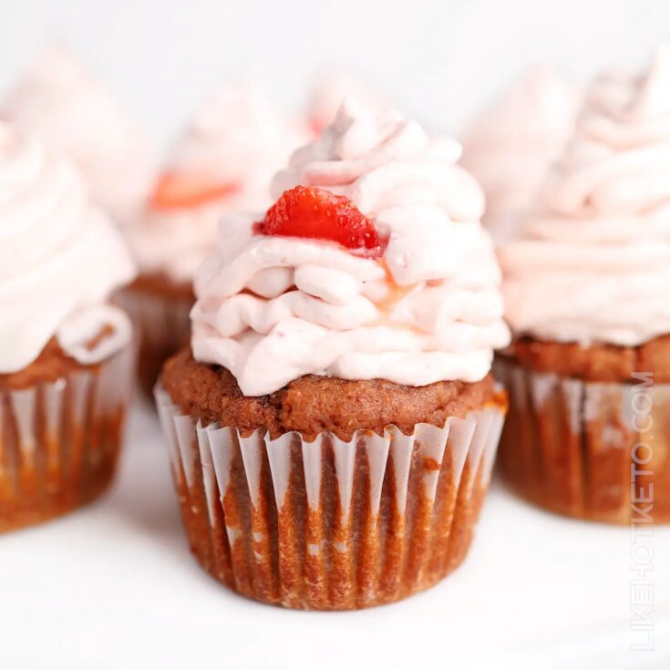 Image for The Best Keto Strawberry Cupcakes