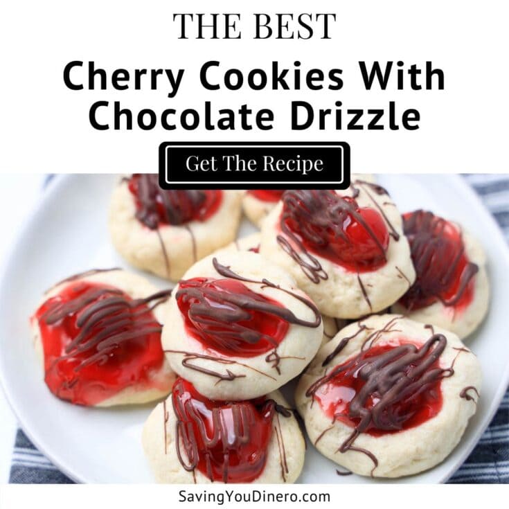 This Cherry Cookies Recipe is the perfect cookie if you are craving a cherry pie but just want to make cookies. This easy recipe uses just a few ingredients to make a buttery cookie with lots of cherry flavor in the topping.