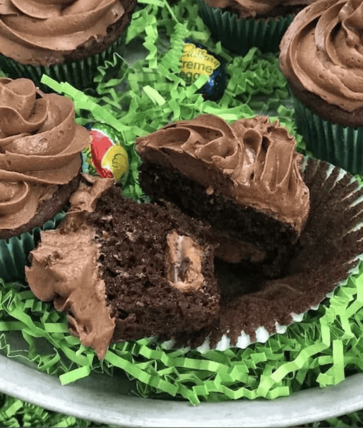 Easter Cupcakes Filled With Cadbury Eggs