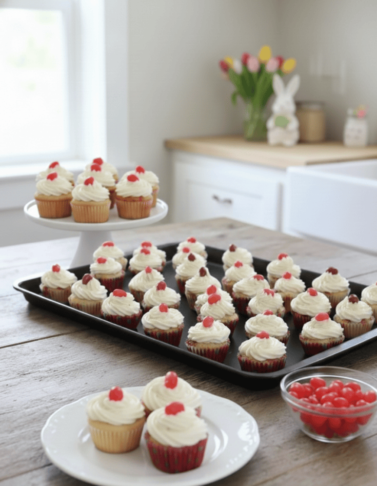 Looking for fun Easter treats? These Jelly Bean Cupcakes are easy Easter treats for kids and the perfect simple Easter desserts for any spring party!