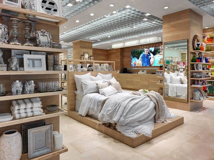 display bedding in a department store