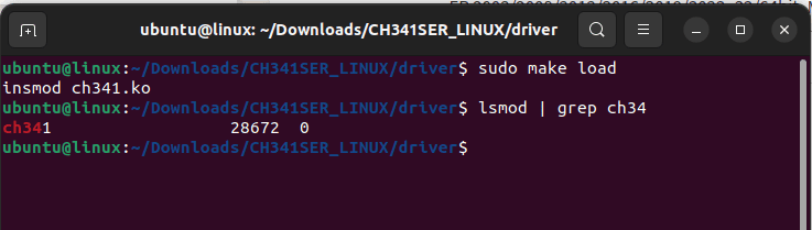 loading ch340 driver on linux