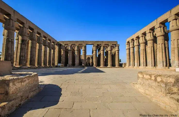 Courtyard of Amenhotep III at Luxor Temple in Egypt