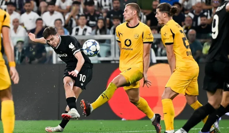 alt= Juventus vs Dortmund-un match fou terminé à 4-4