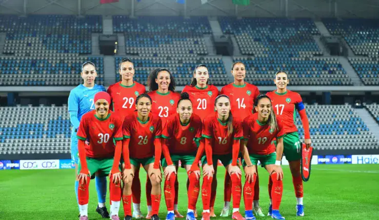 ALT= Le Onze de la sélection marocaine féminine qui a débuté le match contre le Burkina Faso.