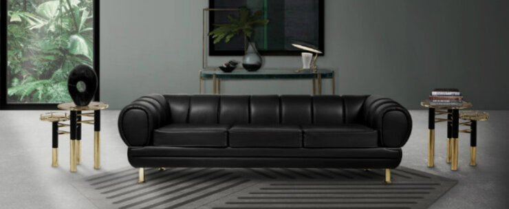black 50 Unforgettable Black Home Accents and Interior Decorating Ideas novak sofa ambience