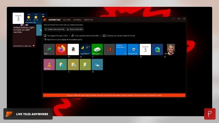 Live Tiles Anywhere
