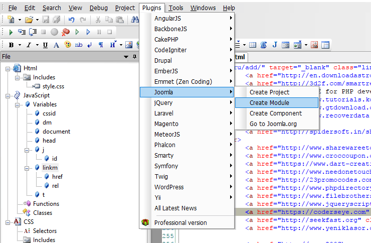 codelobster free php editor