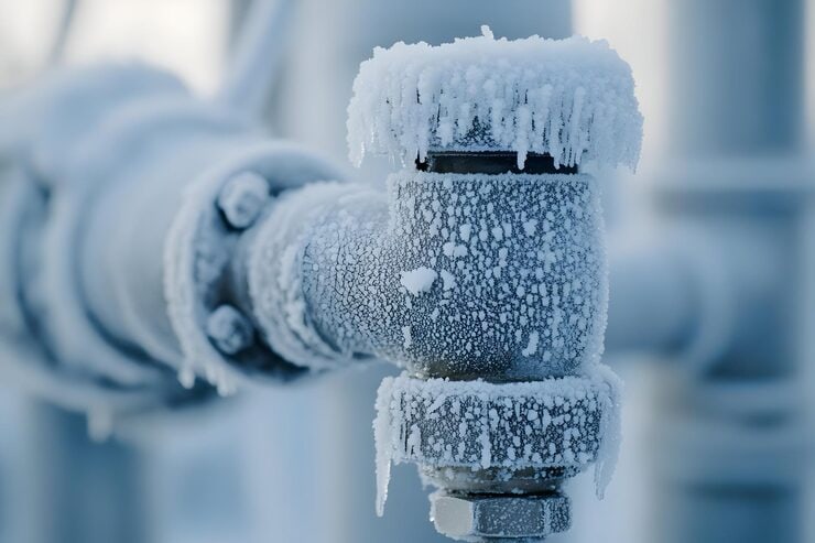 Frozen pipe damage in residential home
