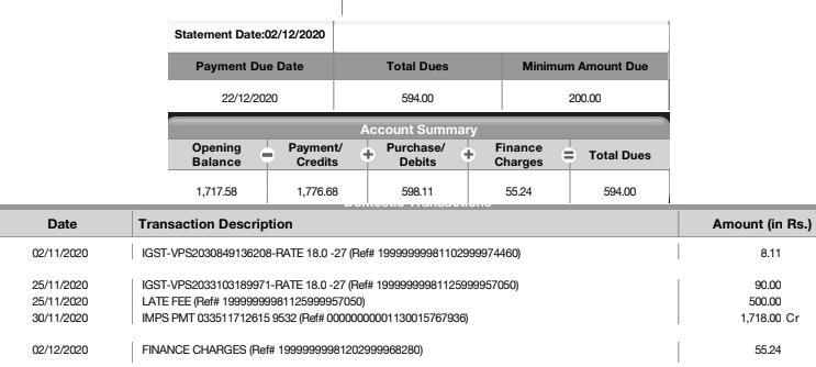 Image 3 – Late Payment Fee scenario – Dec billing Image 3 – Late Payment Fee scenario – Dec billing