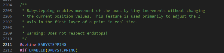 marlin enabling babystepping in config