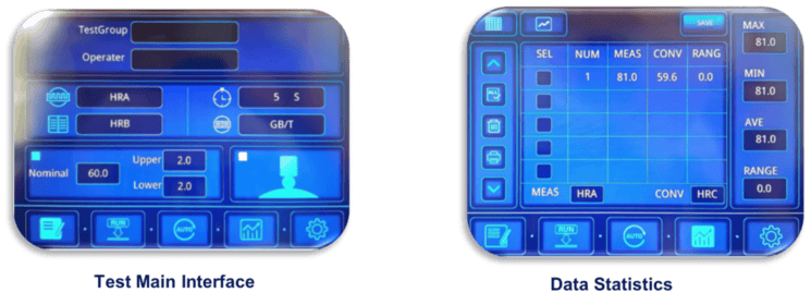 TT-R150T Touch Screen Rockwell Hardness Tester-Software interface