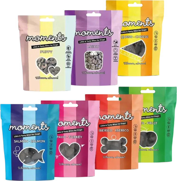 Snacks Moments Grain Free de 60 g para perro (varios sabores) — promoción 3+1