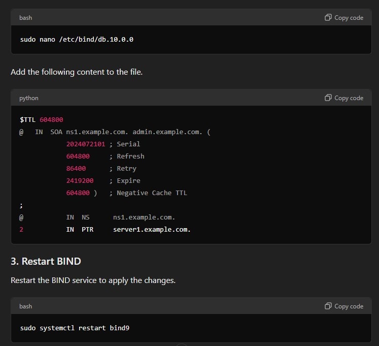 How set up reverse DNS for a private IP address on an Ubuntu server 4