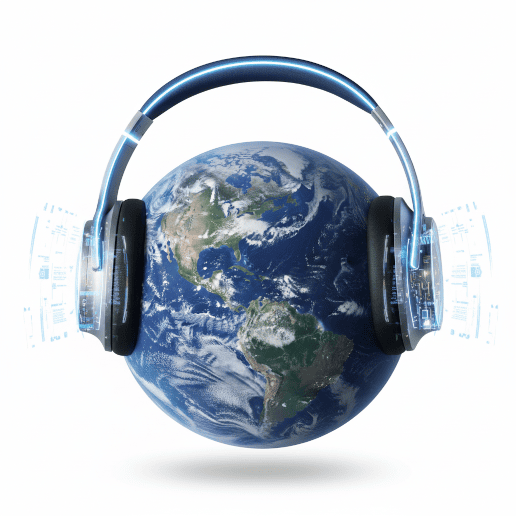 Globe with headphones