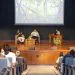 José Carlos Nazario, Jake Kheel y Rab Messina durante el panel en el auditorio del Centro Cultural Rainieri.