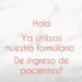 FORMULARIO DE INGRESO DE PACIENTES