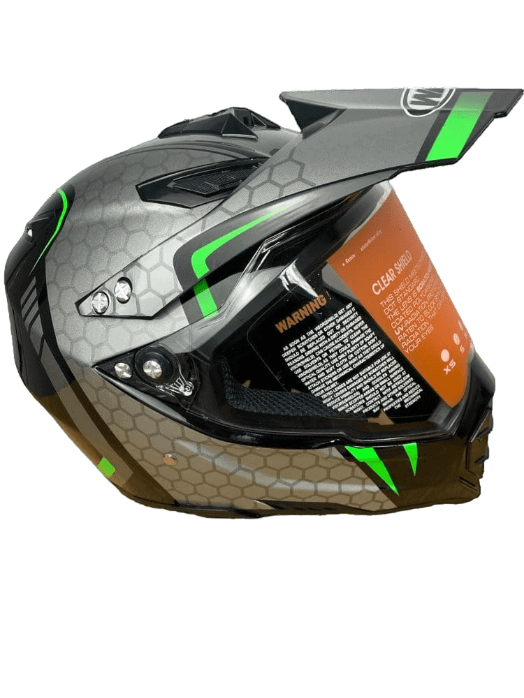 CASCO PARA MOTORISTA NEGRO VERDE BRILLANTE