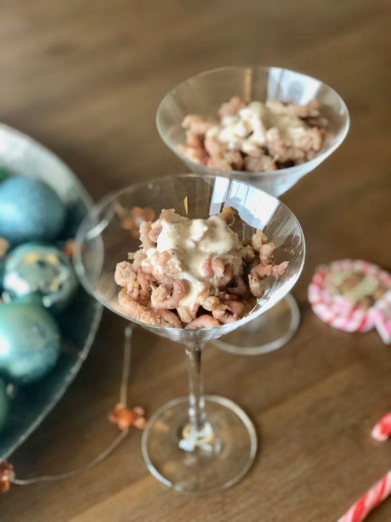 garnalencocktail met whiskysaus