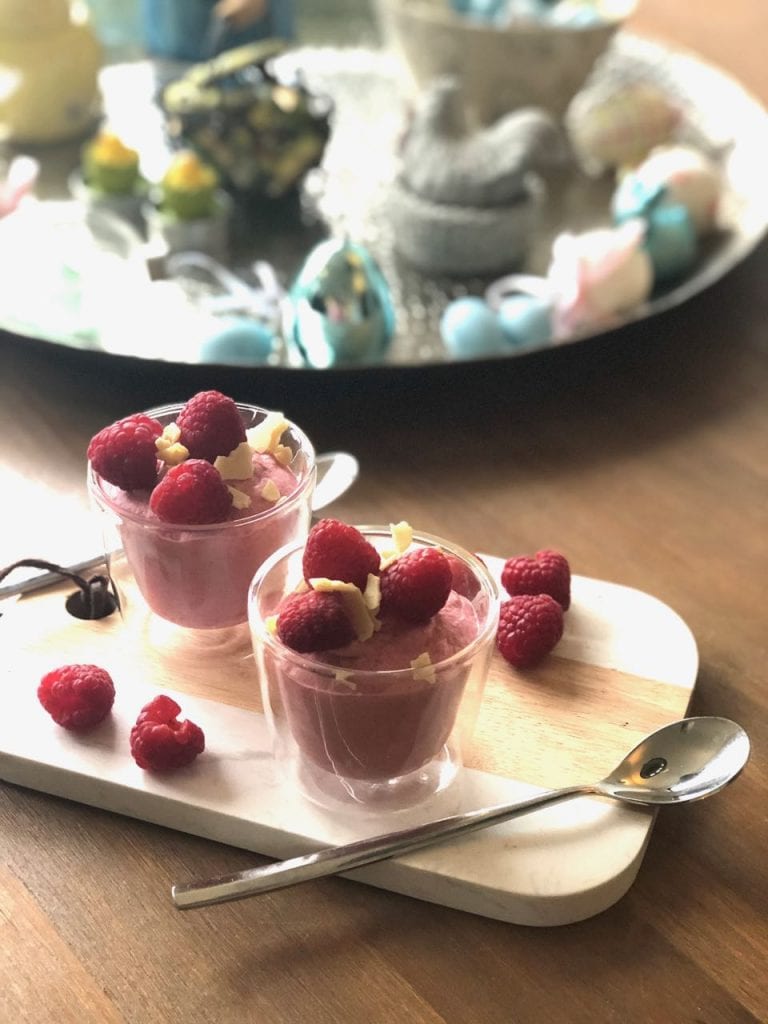 Luchtige frambozenmousse