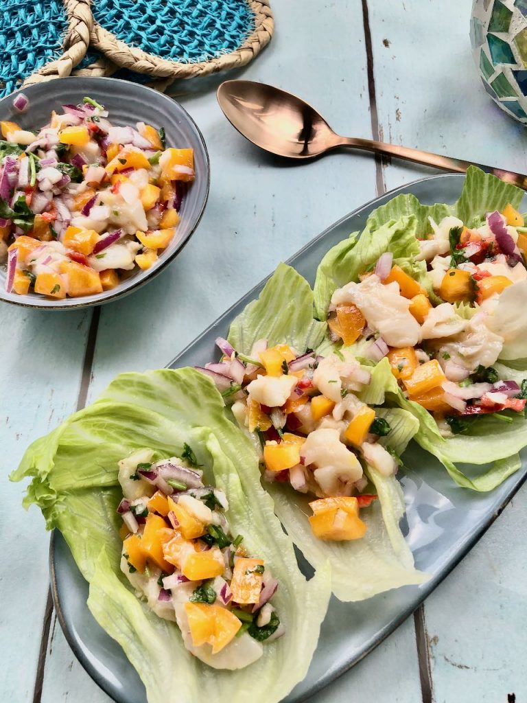 slaschuitjes met ceviche - koolhydraatarme recepten