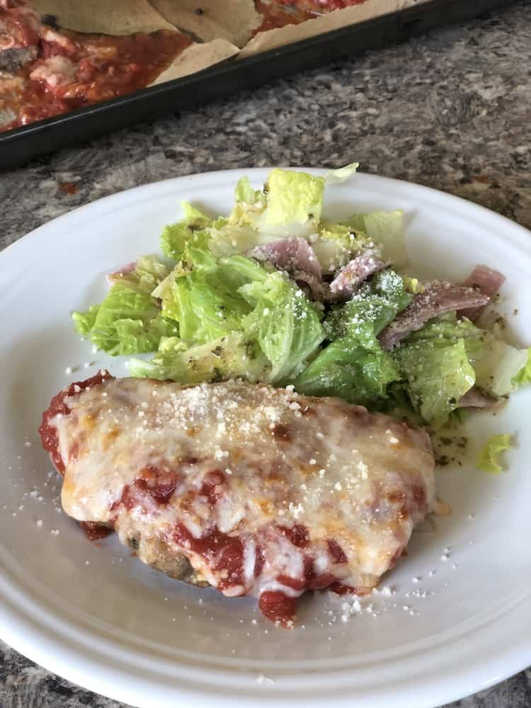 Meatball Parmesan Patty is going to be on our regular menu. It takes less than 30 minutes to make and it's yummy! These could easily be made into baked meatballs for a Meatball Parmesan Casserole or a sub.