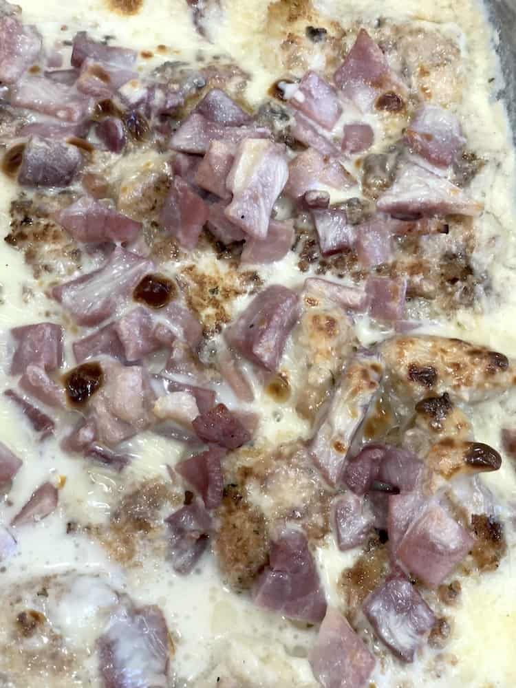 Chicken Cordon Bleu Casserole is a delicious casserole with chicken and ham in a cheese sauce. It's a great recipe for leftover ham!