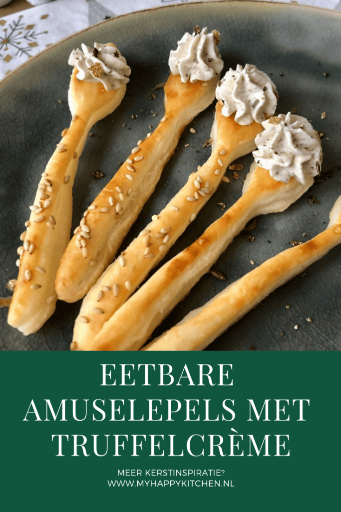 etbare amuselepel met truffelcrème