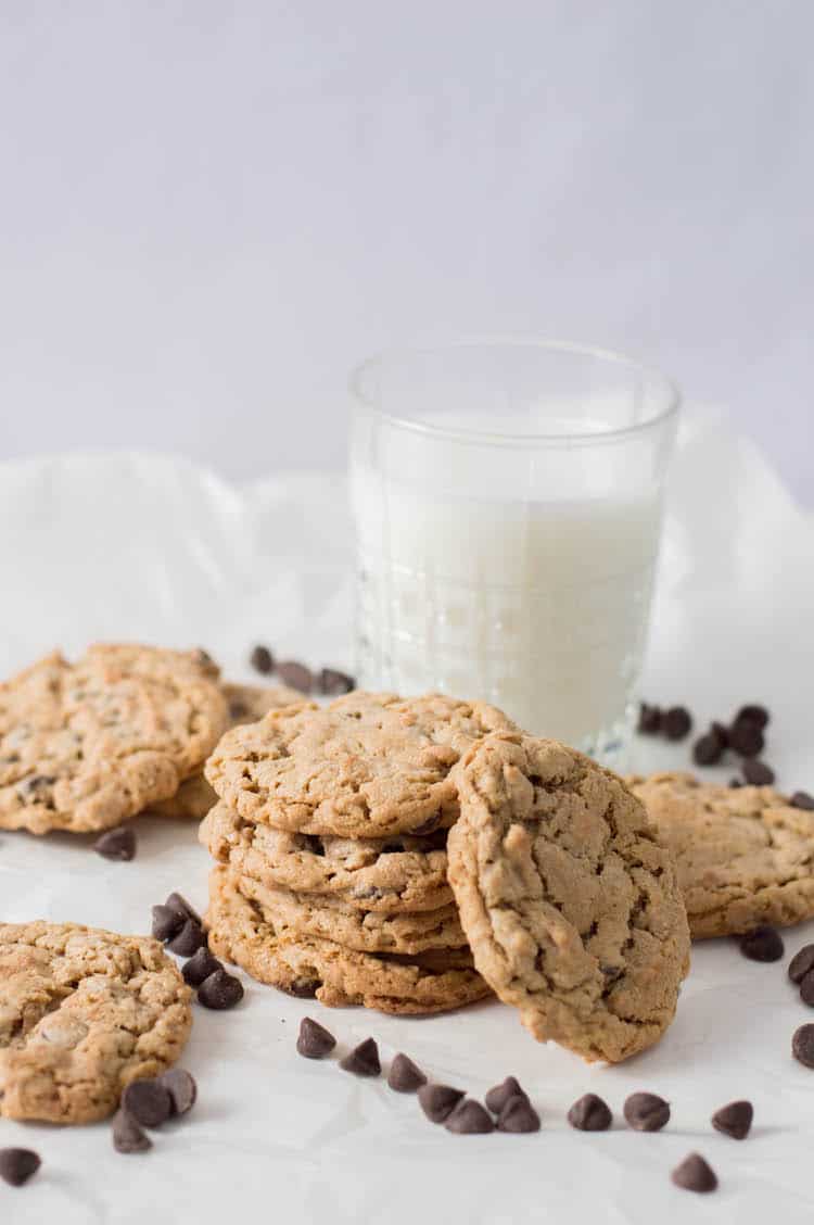 If you are looking for a Gluten Free Cookie Recipe - this is it!! It's a flourless cookie with oatmeal, peanut butter and chocolate chips!