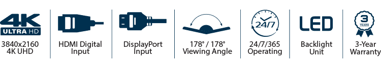 43-inch 4K UHD Security CCTV monitor