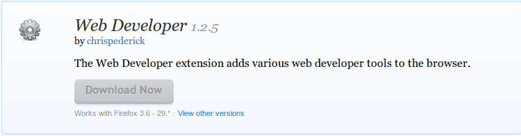 Web Developer Add ons for Firefox