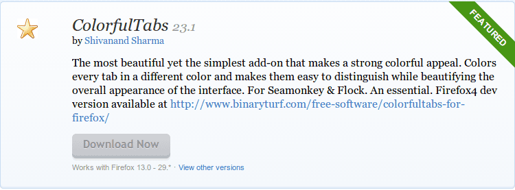 ColorfulTabs Add ons for Firefox