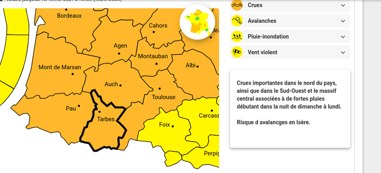Crues Inondations Alerte orange