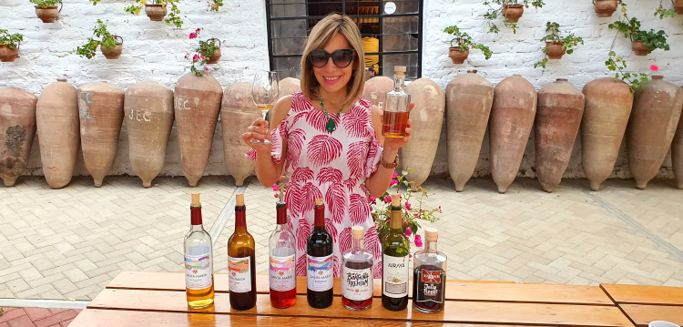 Malka sampling some of the wines from Lunahuana