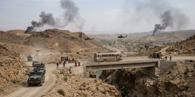 A jet aircraft conducted an airstrike where a powerful blast was heard. Details on casualties or damage remain unavailable.