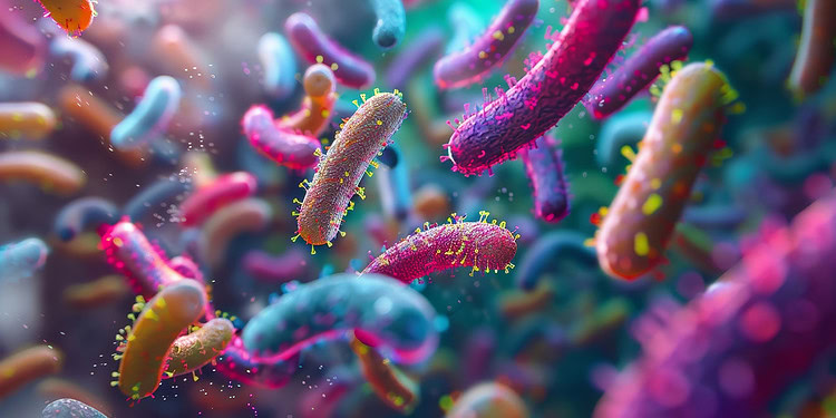 Bacteria in water, 3d illustration
