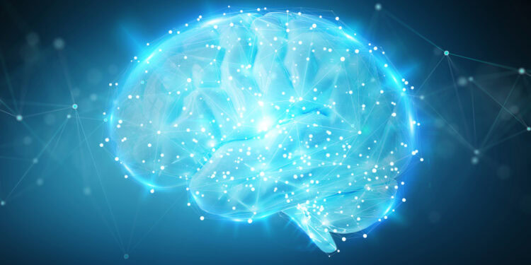 Neural network illustration representing brain activity related to psychology and mental health.