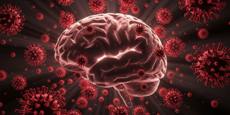 RNA viruses affecting the human brain and mental health, highlighting the impact of viruses on neurological and psychological well-being.