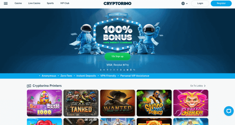 cryptorino casino site image