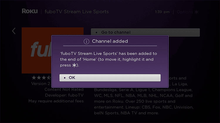 Install FuboTV on Roku