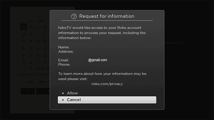 Sign up FuboTV to Roku