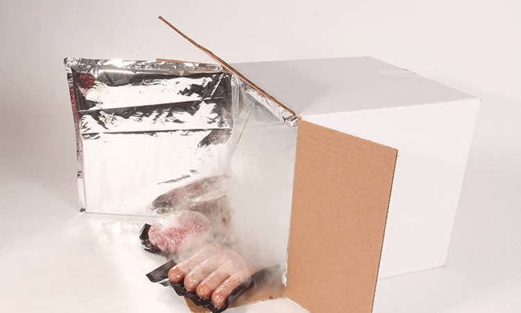 Kemasan makanan dengan dry ice, Sumber: ipcpack.com