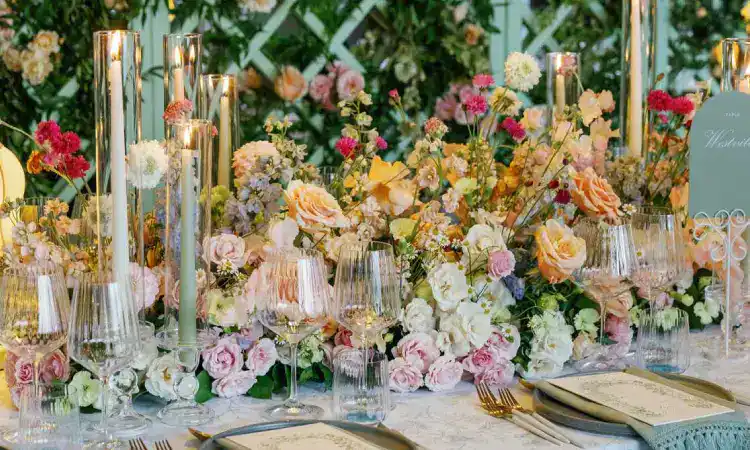 Dekorasi bunga segar, Sumber: brides.com
