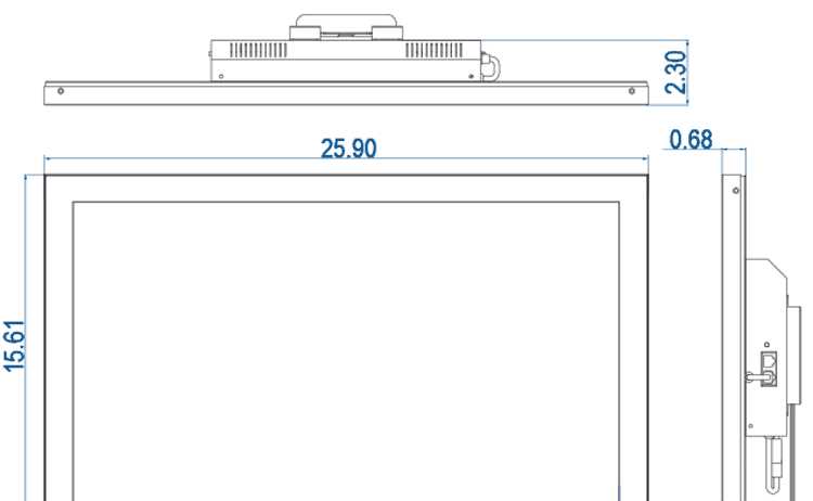 27-inch IP Monitor PoE Power and Data Dimension