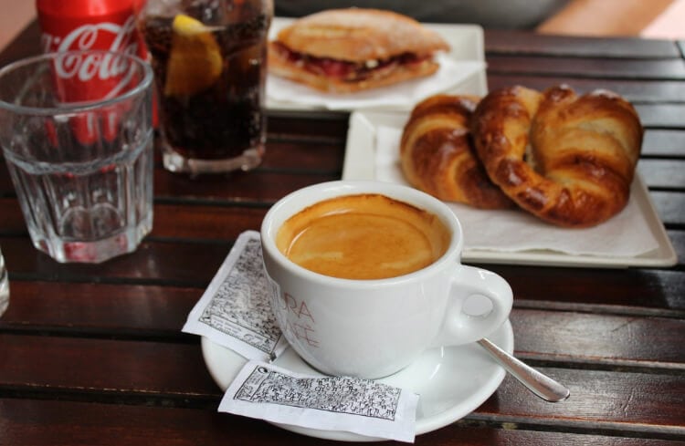 Coca-Cola coffee and breakfast