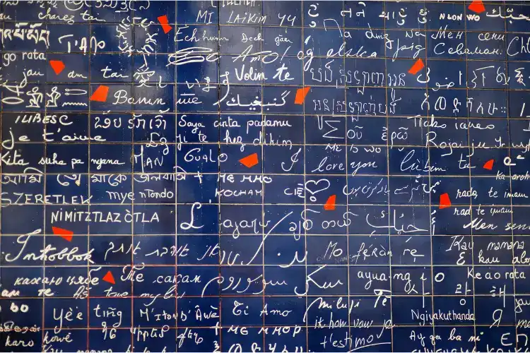 How to say I love you in different languages. I love you wall Paris France