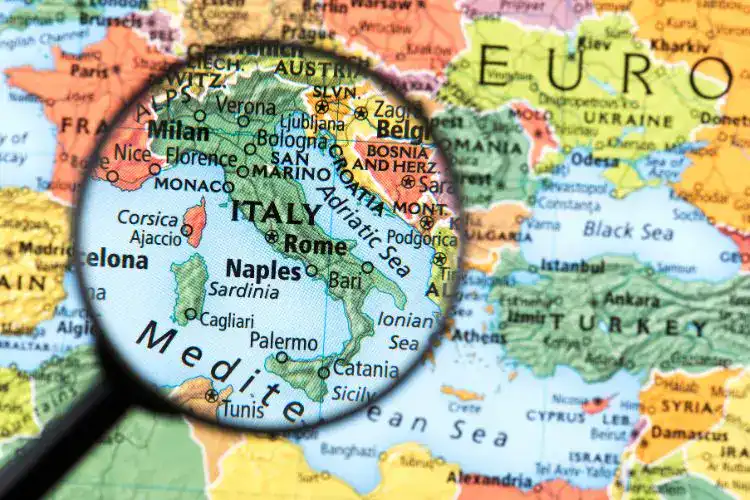Map of Italy for Day Trips from Milan