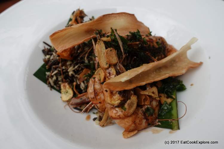 Grilled Prawns with dirty rice